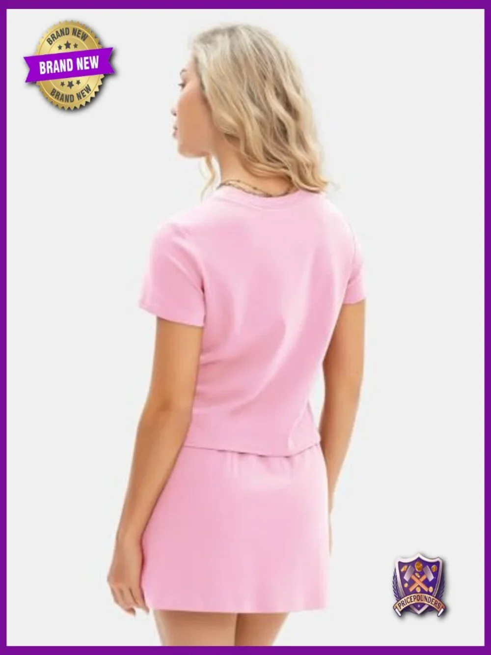 Summer 2 Piece Skirt Set Short Sleeve Tshirt Matching Skort Athletic Outfit